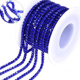 Sapphire Glass Rhinestones Close Cup Chain - 1 Row Sapphire Base WholesaleRhinestone